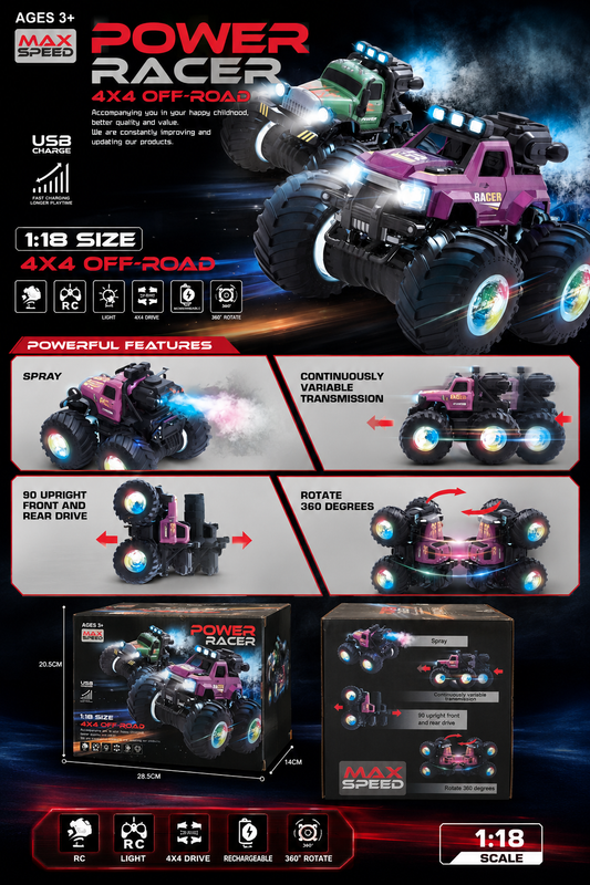 Power Racer 4x4 RC 1:18 Scale